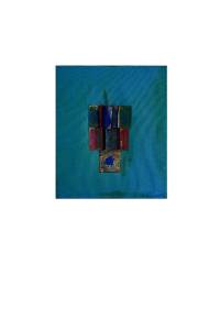 tela con applicazione metallica 60x50 acrilico